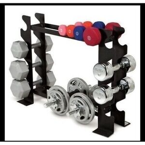 Dumbbell Rack Weight Storage Organizer 3 Tier Fitness Gym Home Workout Equipment